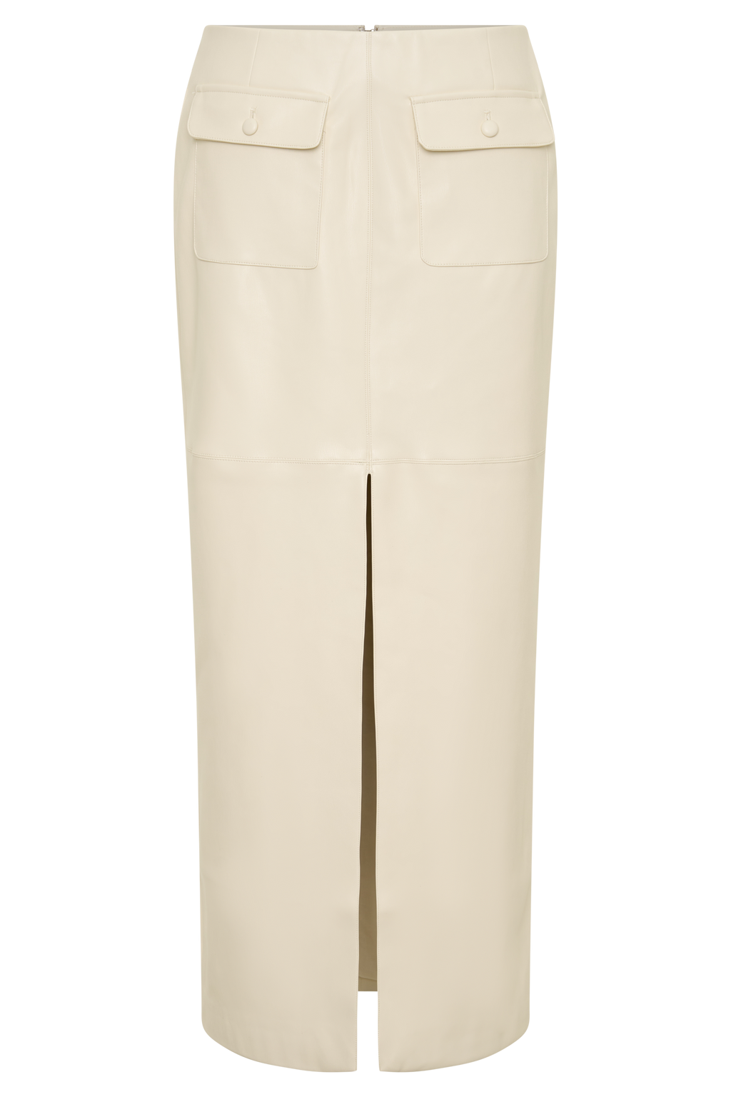 Faux Leather Maxi Skirt - Bone