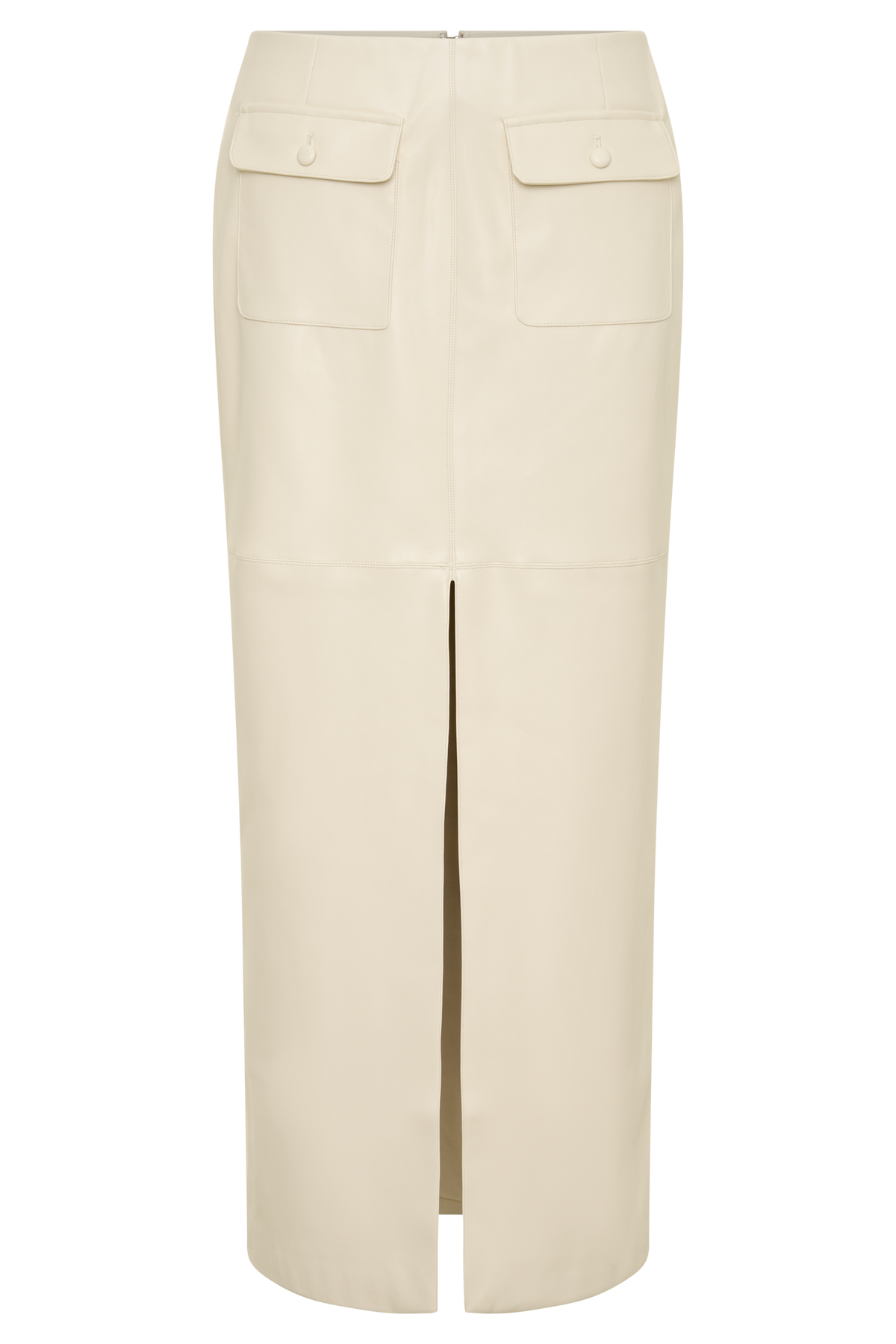 Faux Leather Maxi Skirt - Bone