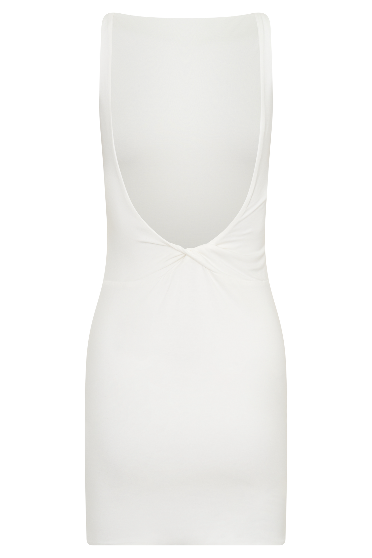 Backless Twist Mini Dress - White