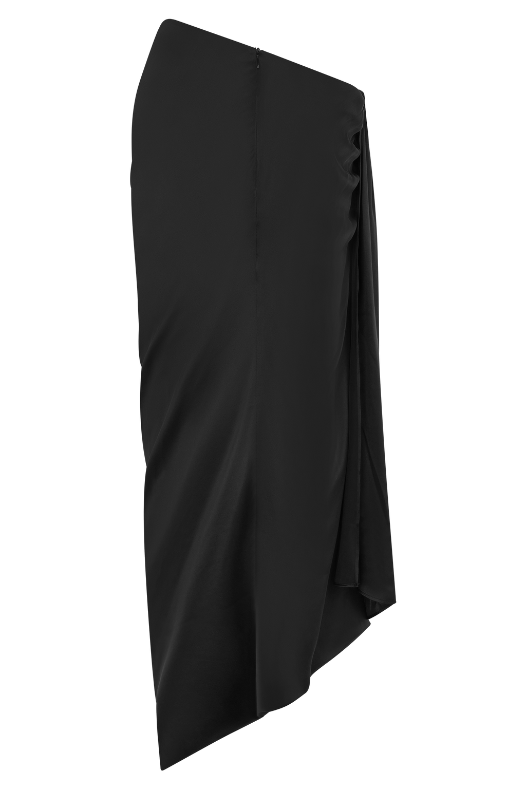 Silk Midi Skirt - Black