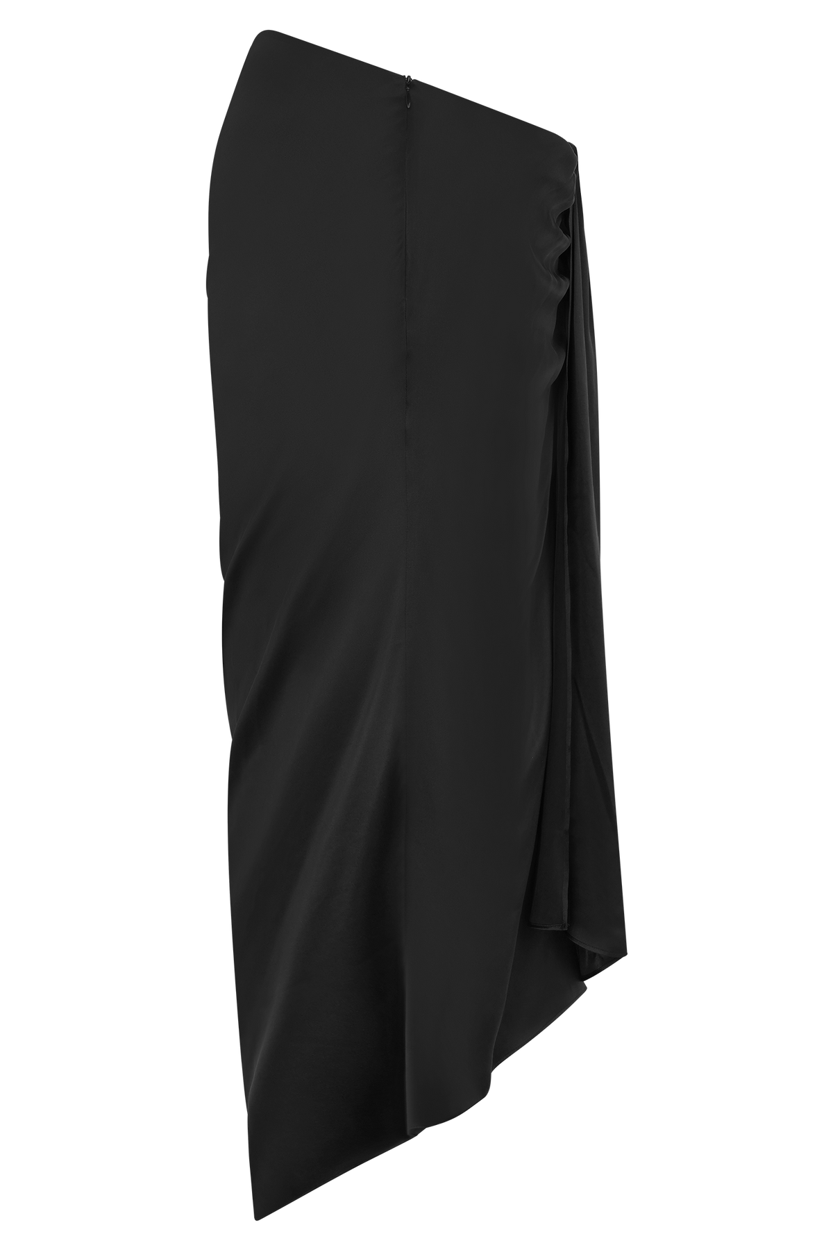 Silk Midi Skirt - Black