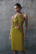 Draped Hardware Top - Martini Olive
