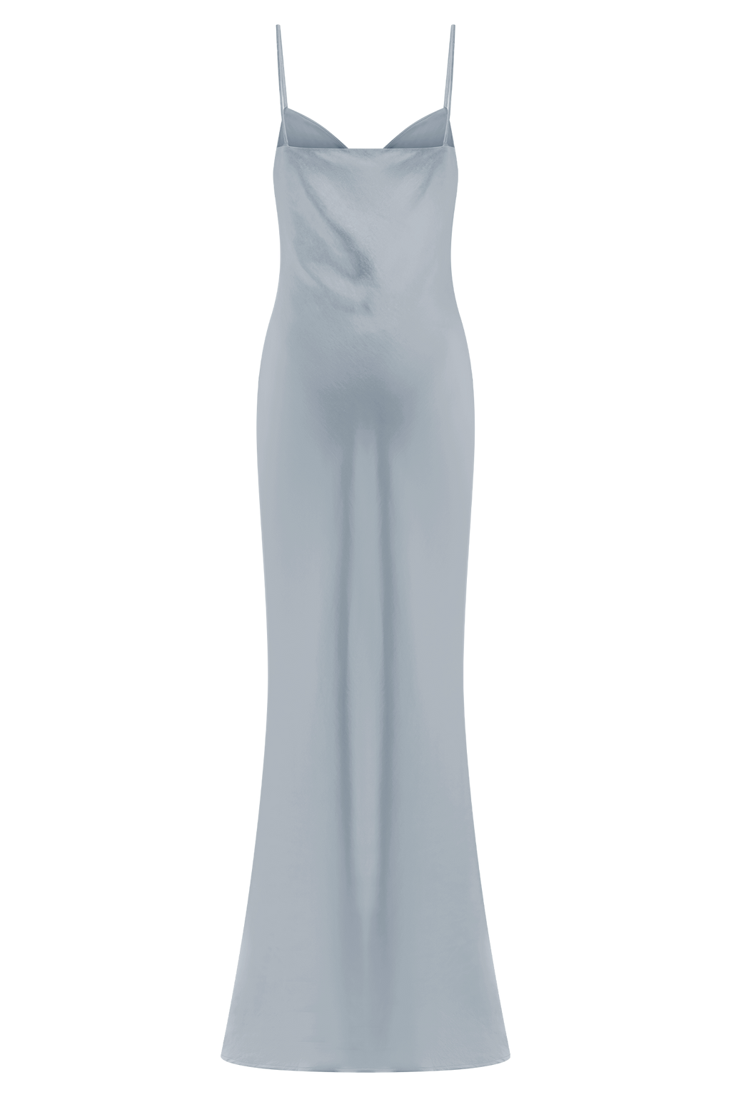 Sweetheart Satin Maxi Dress - Frosted Blue