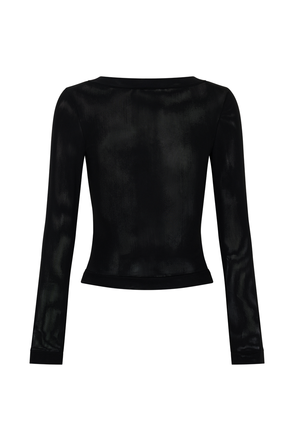 Long Sleeve Mesh Top - Black