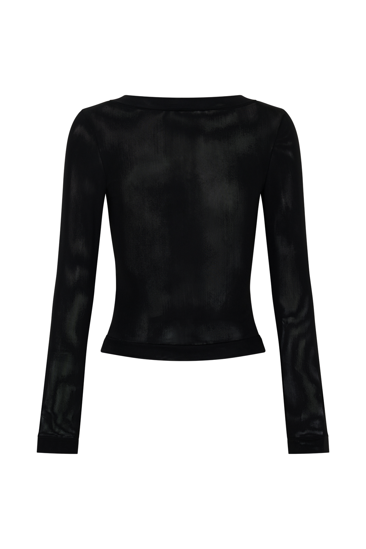 Long Sleeve Mesh Top - Black