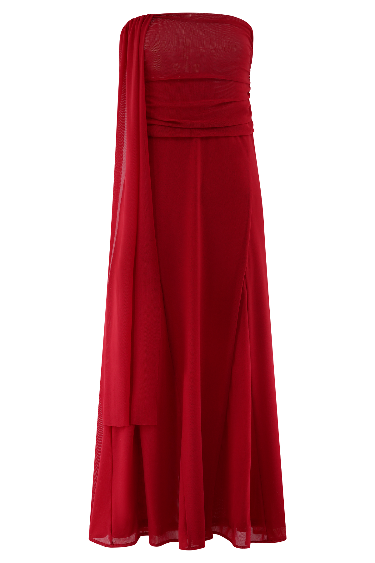 Mesh Maxi Skirt - Ruby