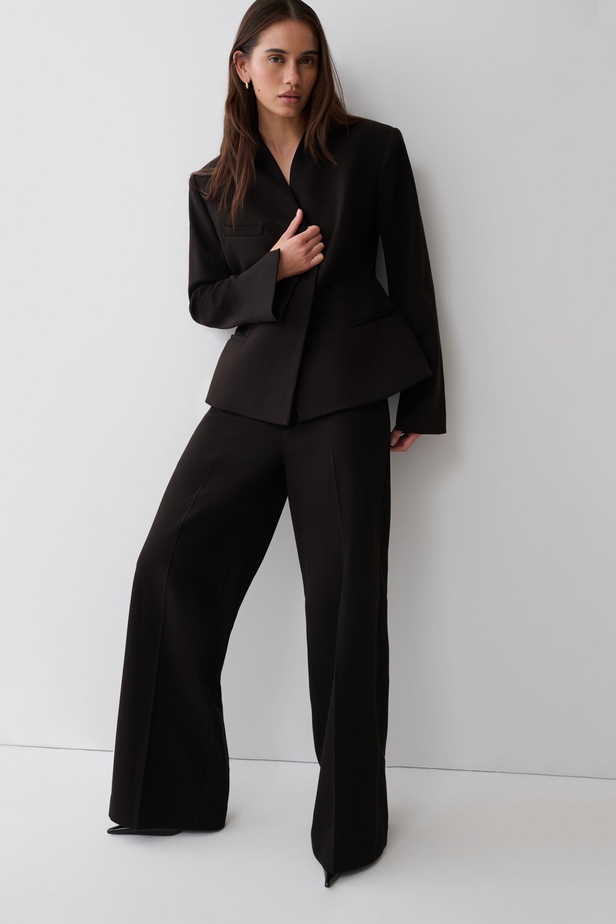 Suiting Straight Leg Pants - Black