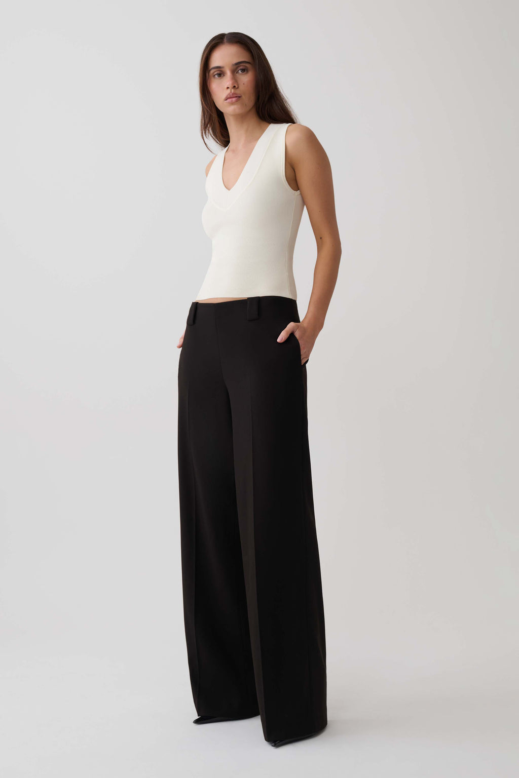 Suiting Straight Leg Pants - Black