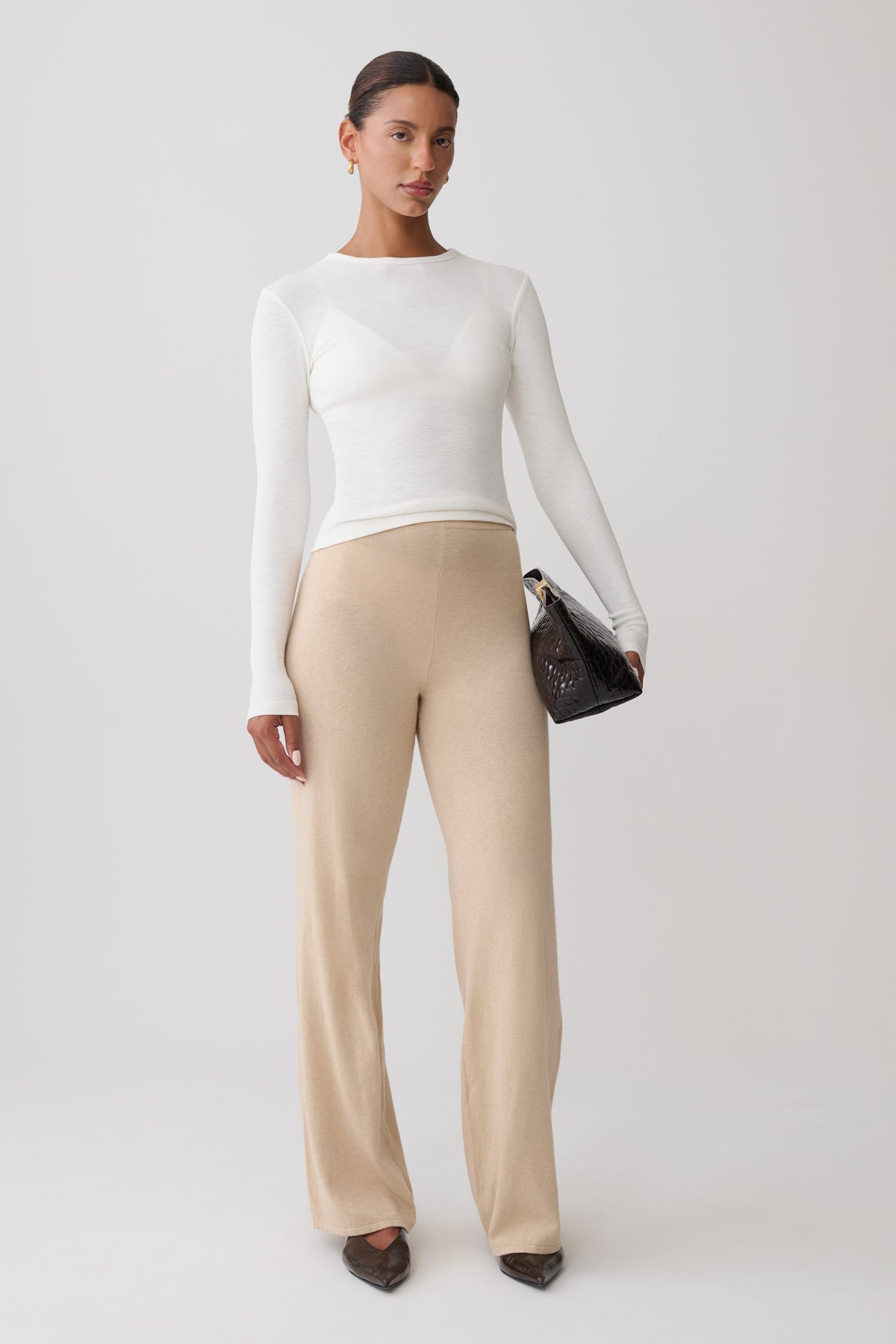 Knit Pants - Oat Marle