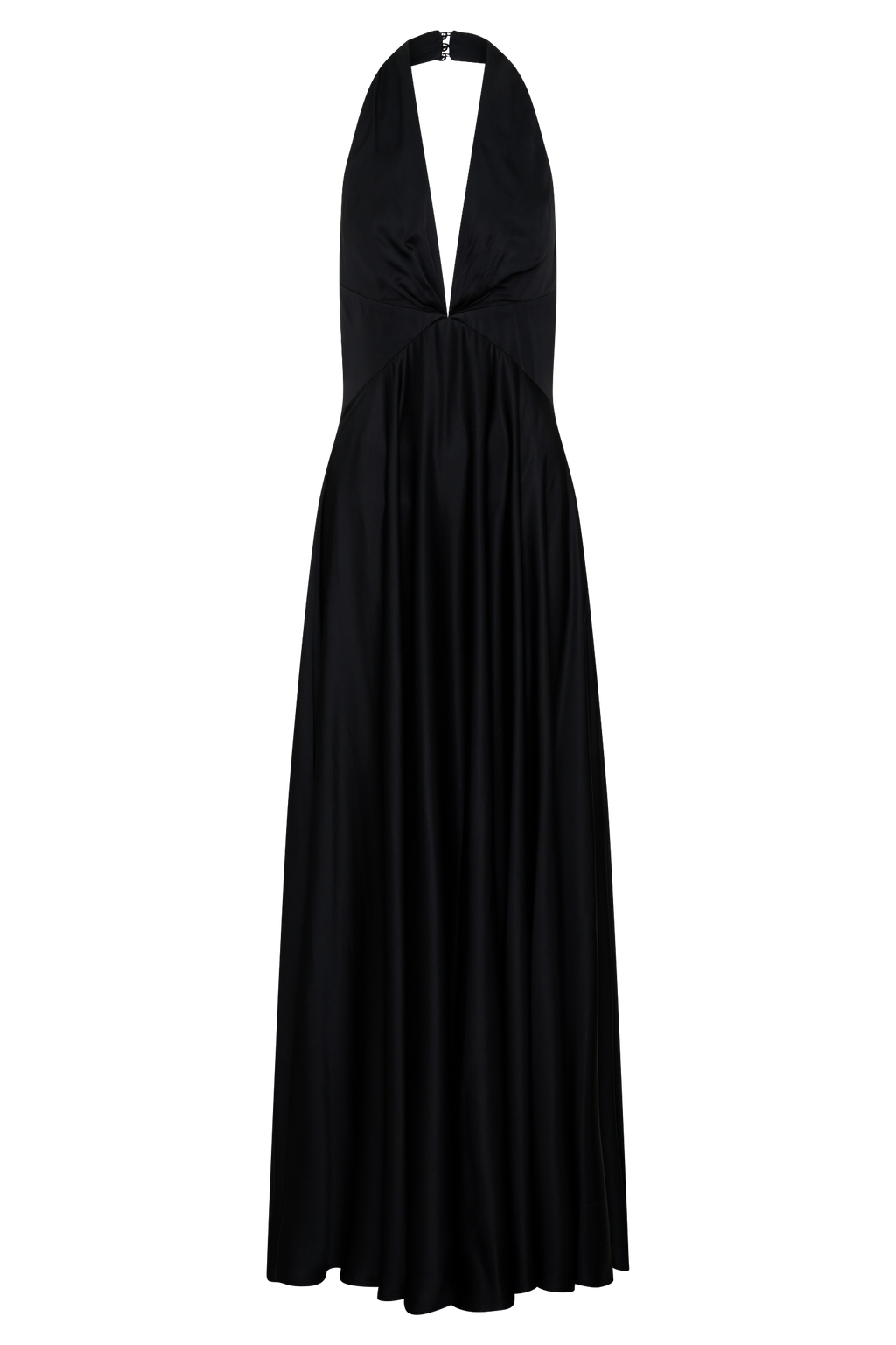 Halter Buttoned Maxi Dress - Black