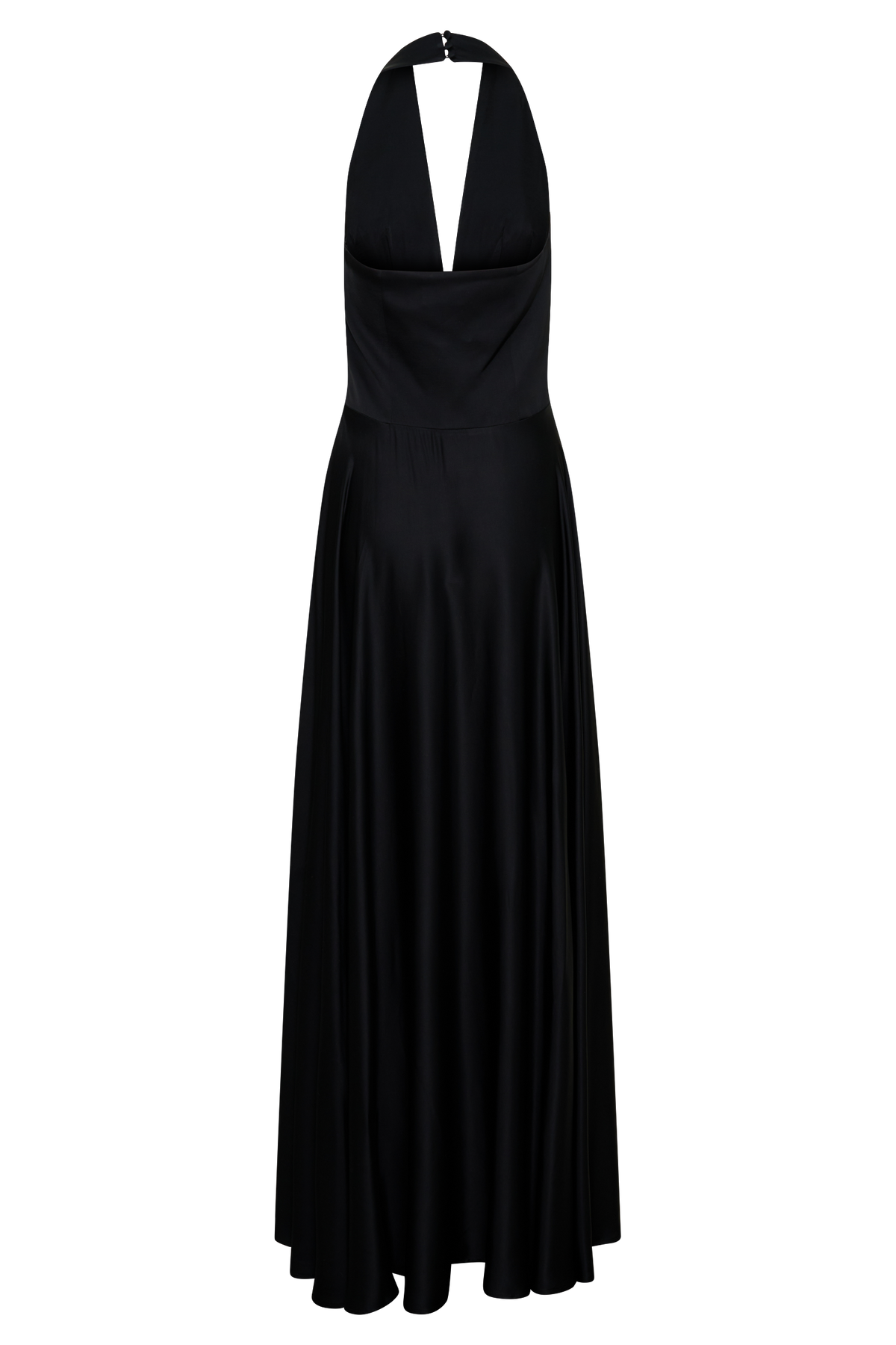 Halter Buttoned Maxi Dress - Black