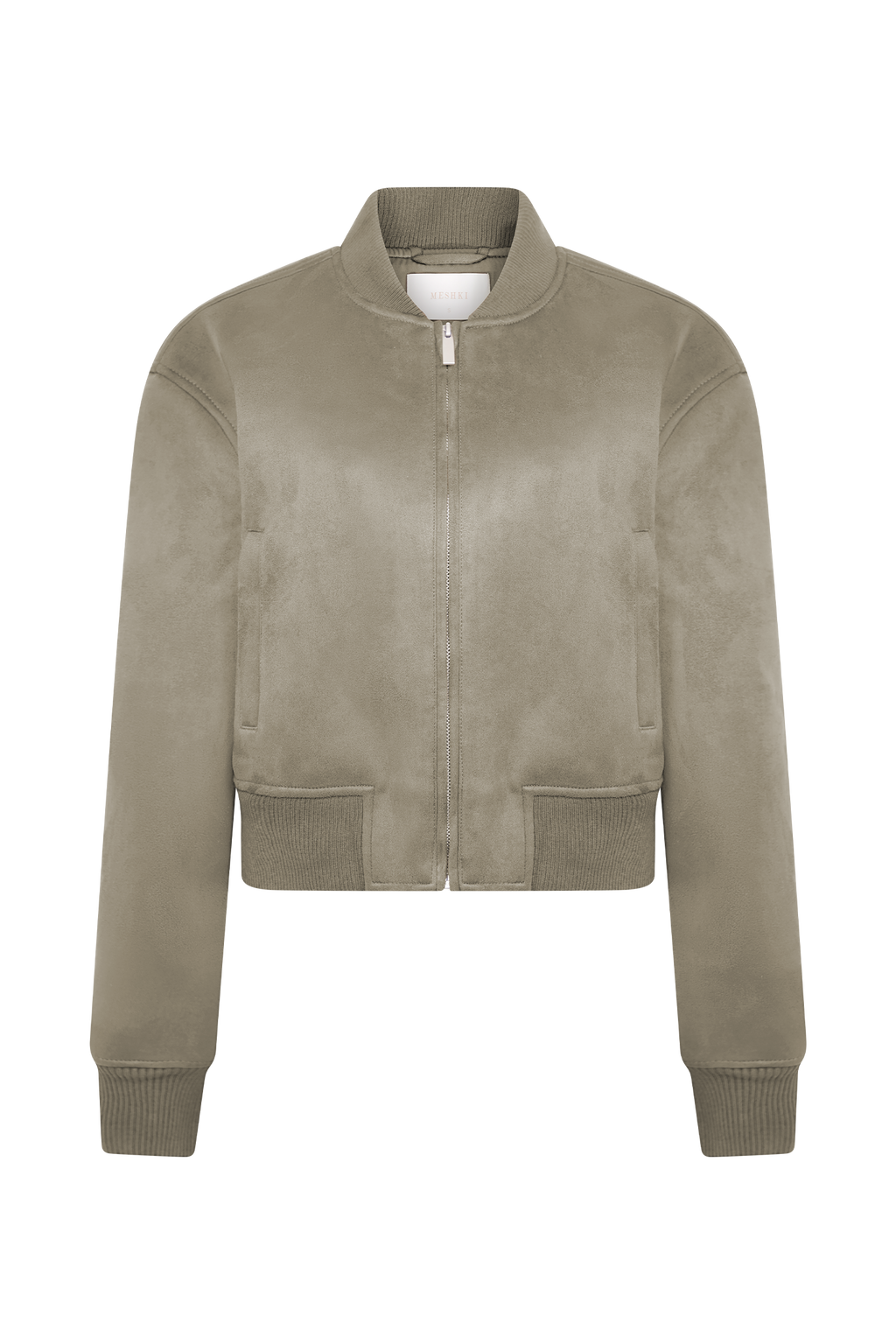 Suede Bomber Jacket - Sand