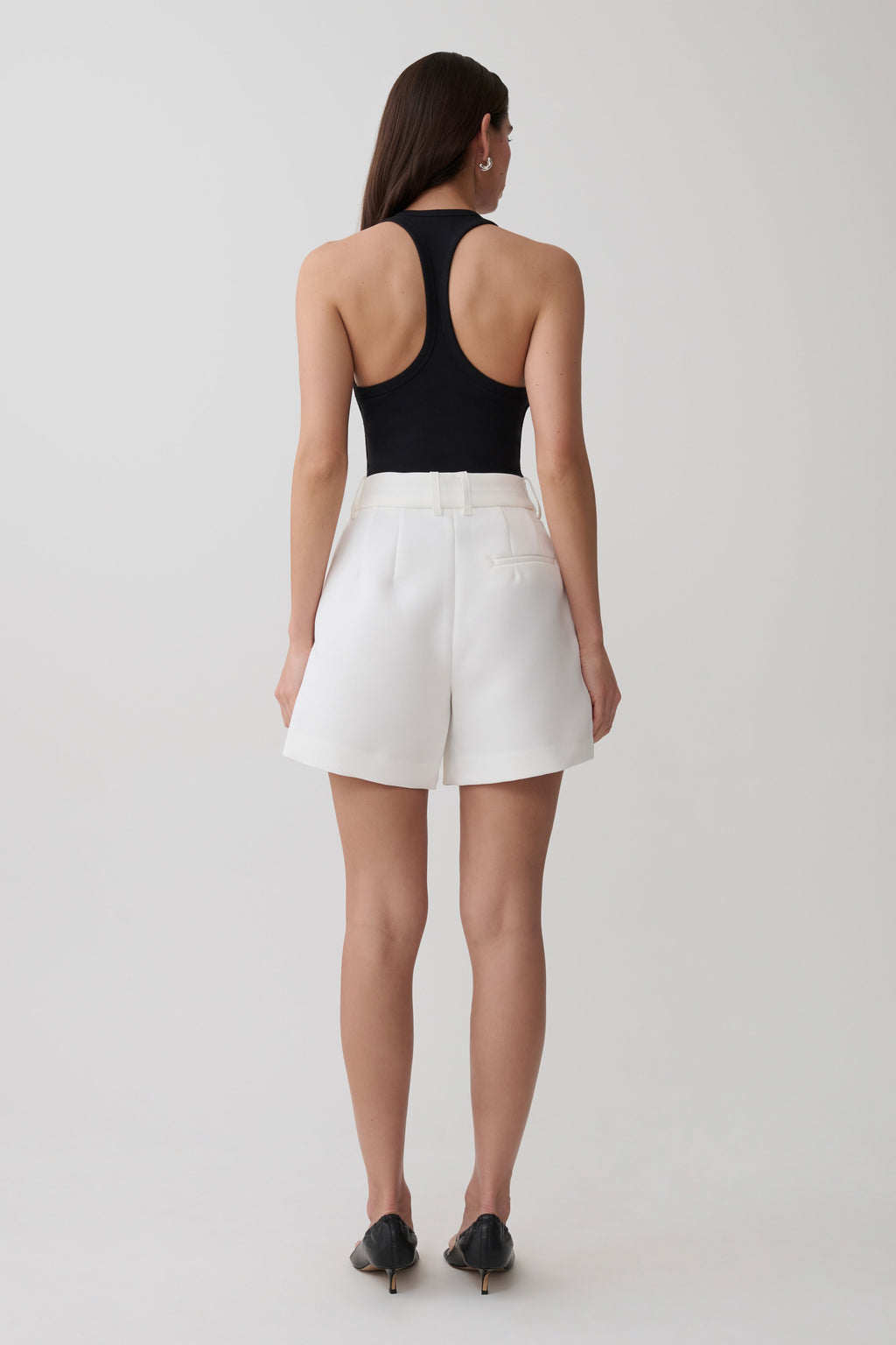Pleated Suiting Shorts - Ivory