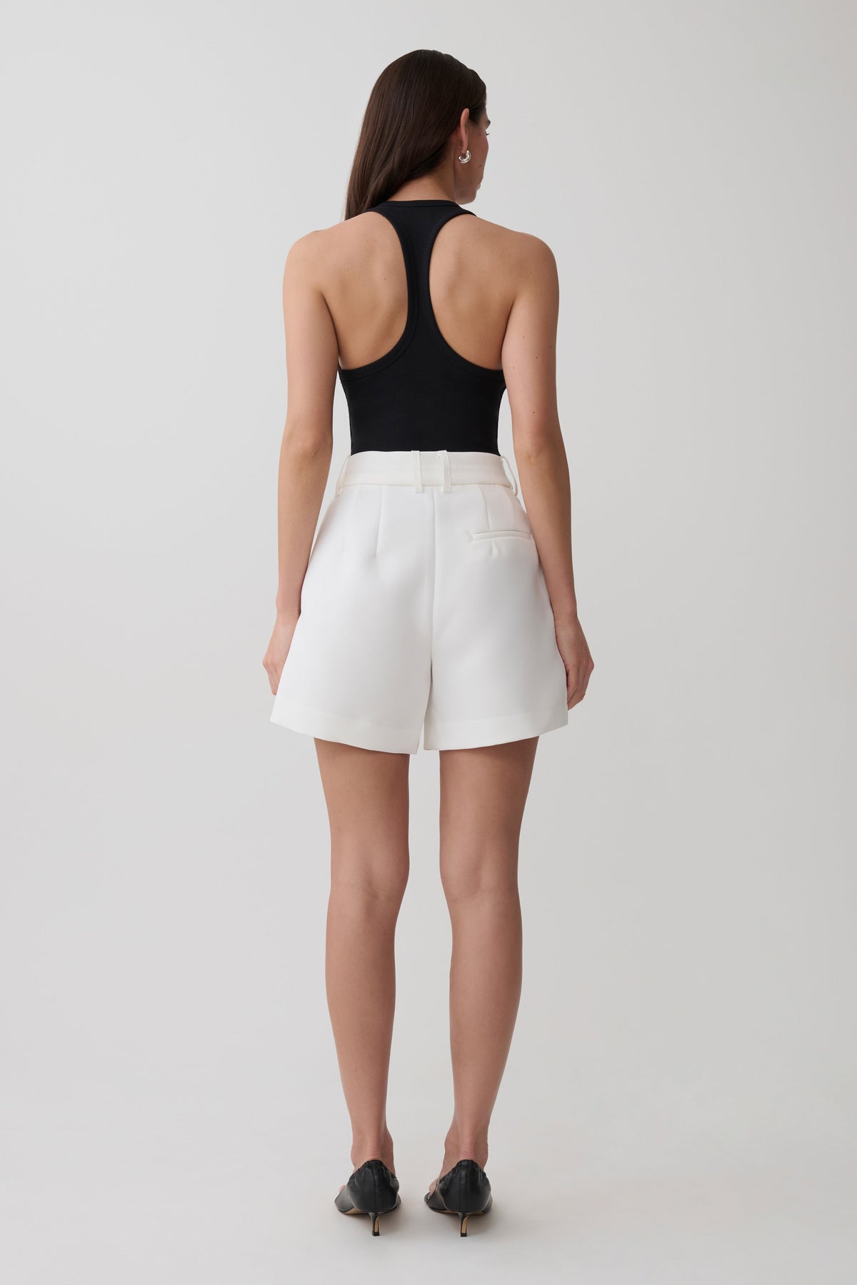 Pleated Suiting Shorts - Ivory