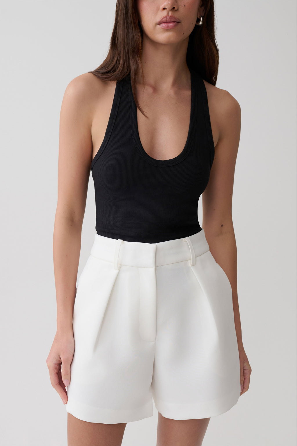 Pleated Suiting Shorts - Ivory
