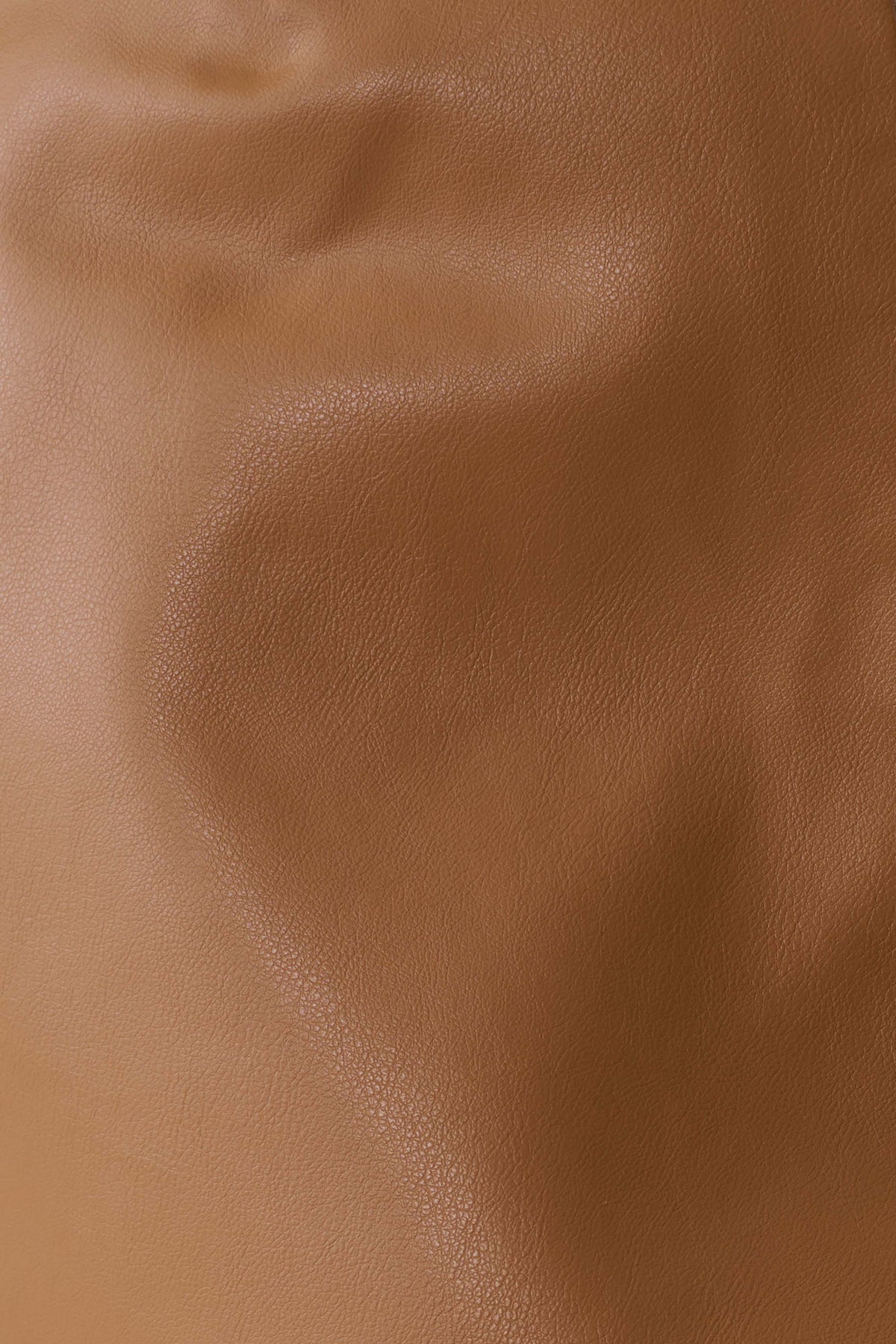 Faux Leather Midi Skirt - Cognac