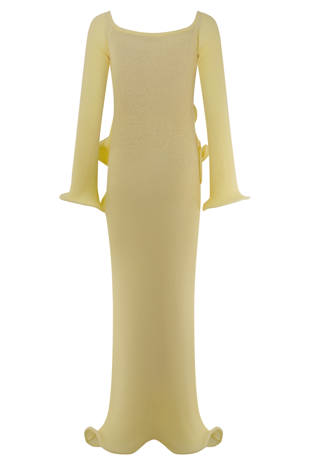 Off Shoulder Knit Maxi Dress - Lemon