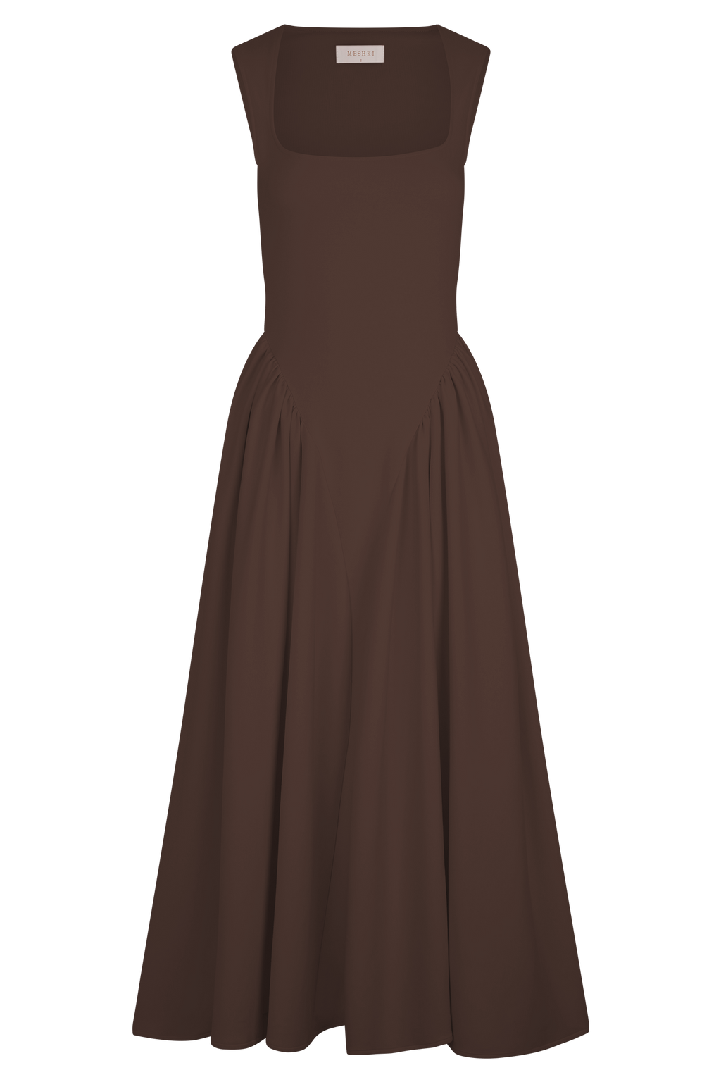 Scuba Jersey Midi Dress - Cacao Brown