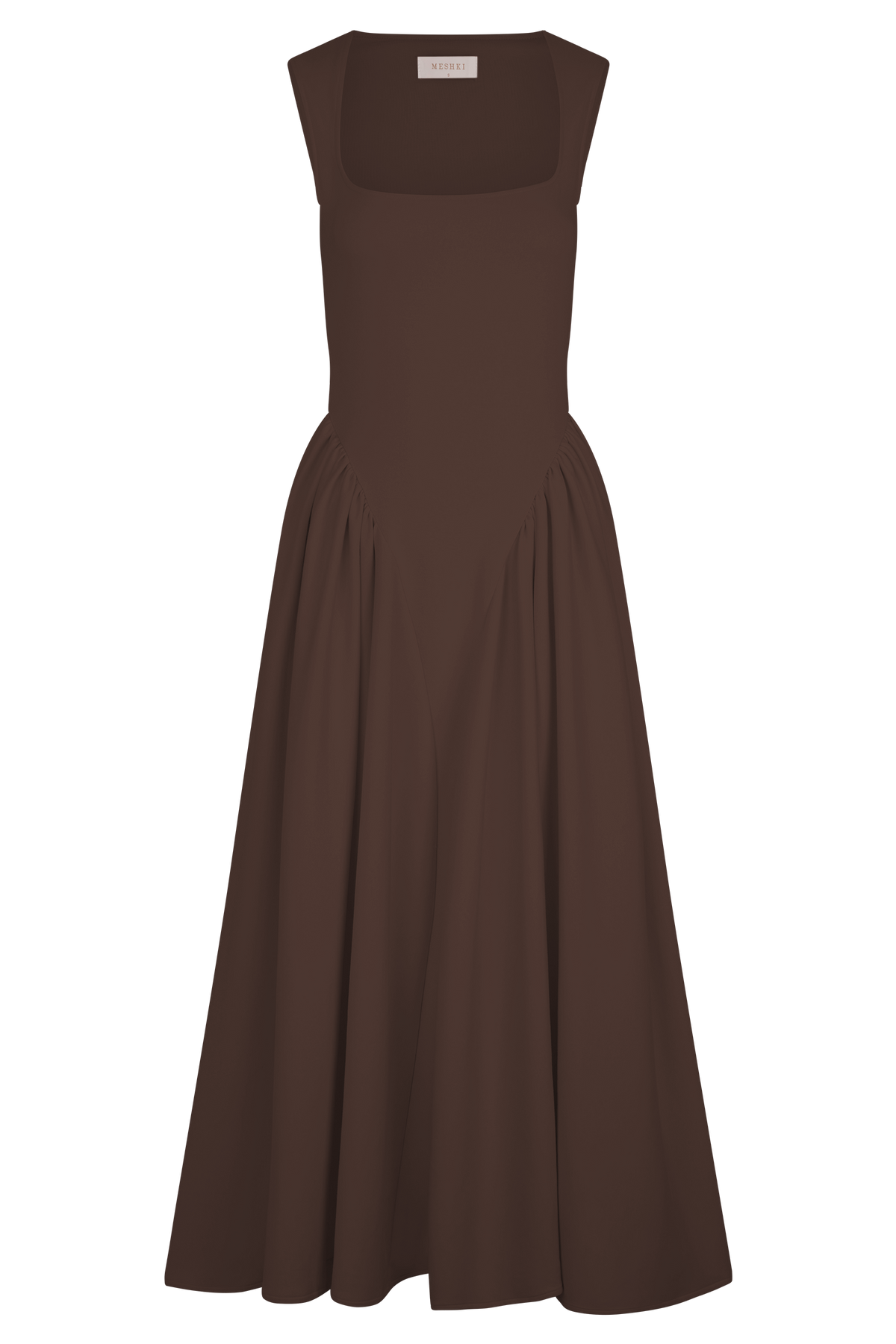 Scuba Jersey Midi Dress - Cacao Brown