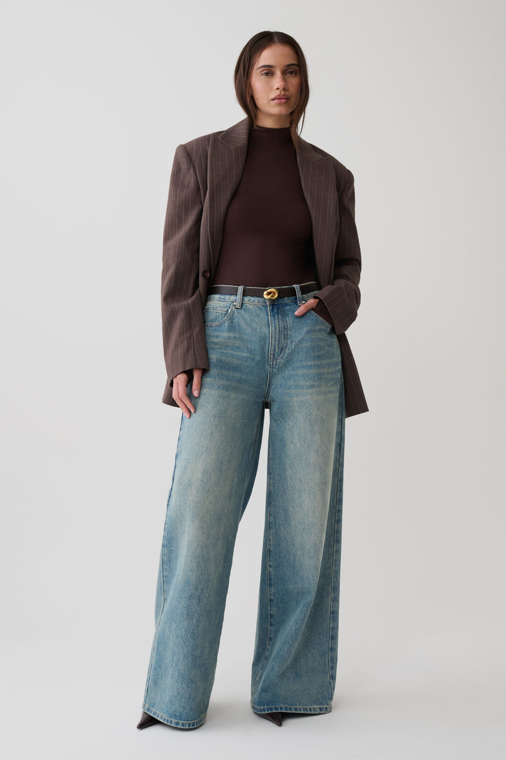 Longsleeve Roll Neck Top - Dark Chocolate