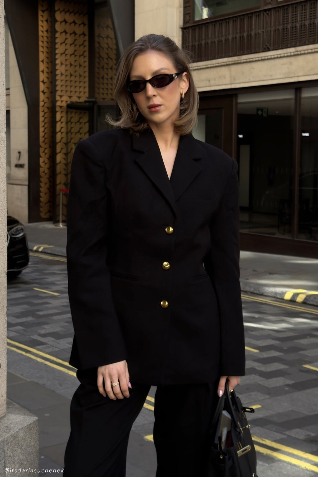 Cinched Blazer - Black
