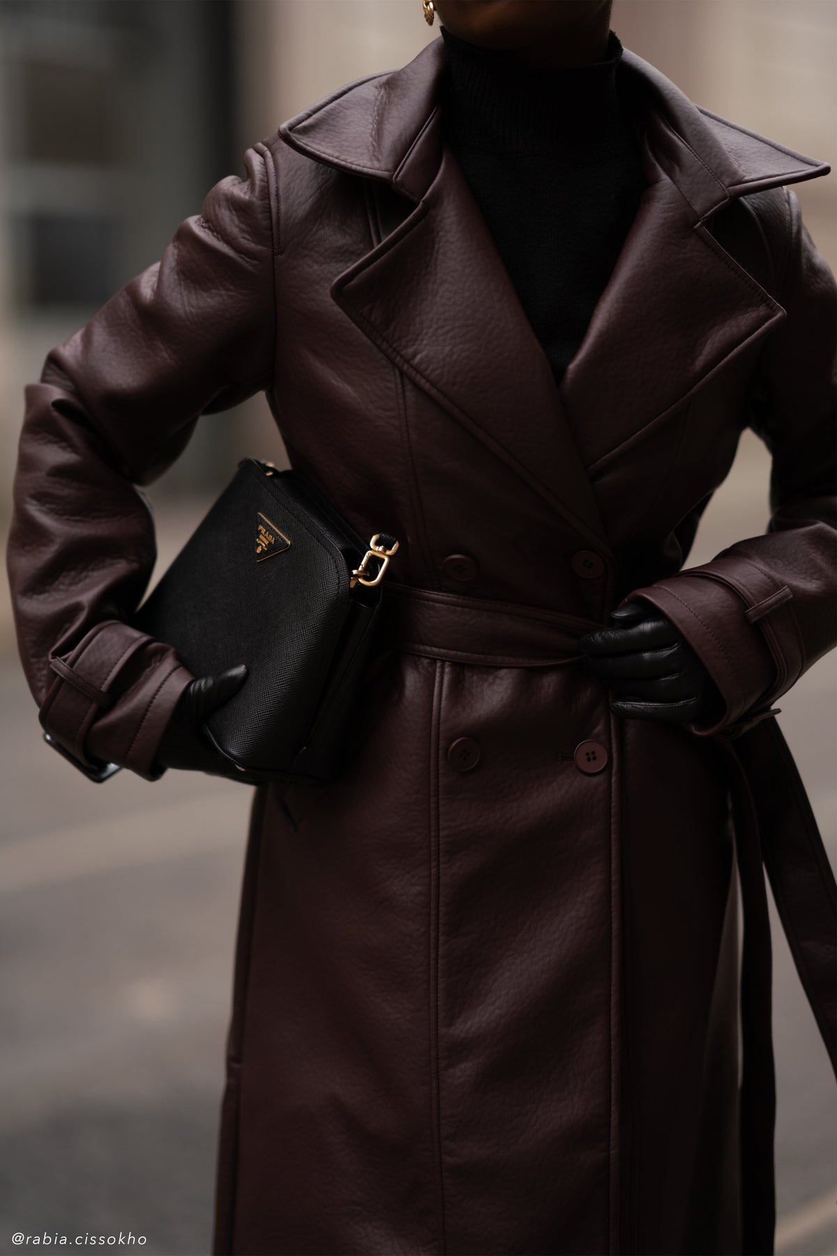 Faux Leather Trench Coat - Cacao Brown